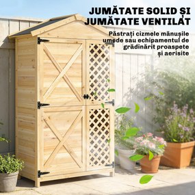 Outsunny Dulap de Exterior: Căsuță de Grădină cu Ușă Ventilată și Kit Anti-Răsturnare. | Aosom Romania