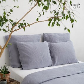 Lenjerie de pat gri deschis din fibre de cânepă pentru pat dublu 200x200 cm – Linen Tales