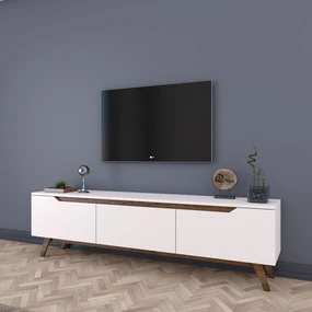 Masă TV/Dulap Damien (Alb + Nuc). 1072054