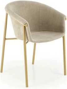 Scaun K489, bej/stejar, stofa clasica/metal, 59x56x80 cm