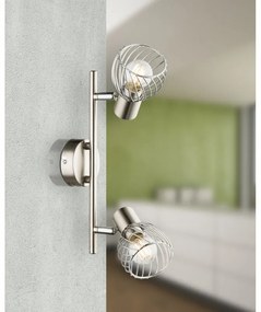 Aplica de perete / tavan cu 2 spoturi design industrial TEXAS nichel, crom