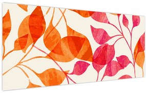 Tablou - Frunze portocalii (120x50 cm)