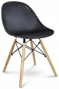 Scaun stil scandinav, PP, lemn, negru, 45x56x77 cm, Cava