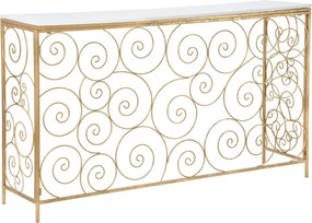Consola Spiral, Mauro Ferretti, 140x36x82 cm, fier, auriu