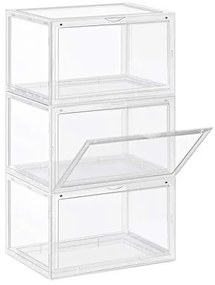 Pantofar din plastic, Songmics, Transparent, 36x28x22 cm