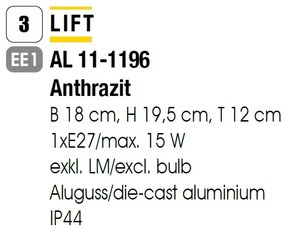 Aplica de perete exterior, protectie IP44, Lift antracit