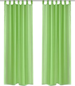 vidaXL Perdea transparentă, 2 buc., 140 x 175 cm, verde măr