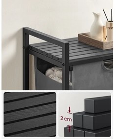 Coș pentru rufe REX, negru/gri