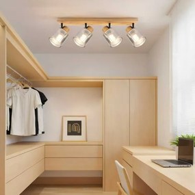 Brilagi - Lampă spot HYGGE 4xE14/15W/230V lemn/fumuriu