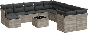 vidaXL Set canapele de grădină cu perne, 12piese gri deschis poliratan