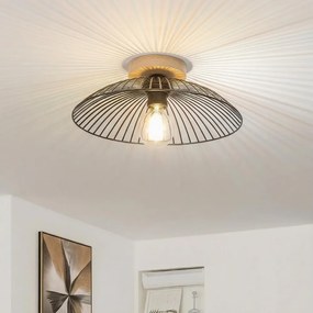 Brilagi - Lustră LED aplicată CERIA WIRE 1xE27/40W/230V Ø 38 cm negru/stejar