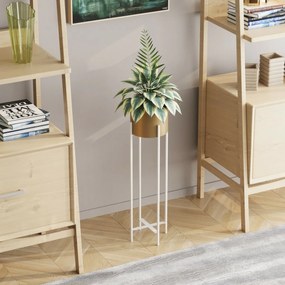 Suport metalic pentru flori GED-025-C Loft ,alb/dorat