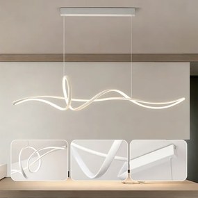 Brilagi - Lustra LED cu dimmer pe cablu SIGNATURE LED/55W/230V 120x23 cm albă + telecomandă