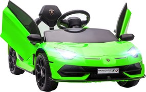 HOMCOM Mașinuță Electrică pentru Copii de 3-5 Ani cu Uși Fluture și Telecomandă, 107,5x63x42 cm, Verde | Aosom Romania