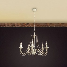 Candelabru design rustic cu 5 brate Vela, ivory