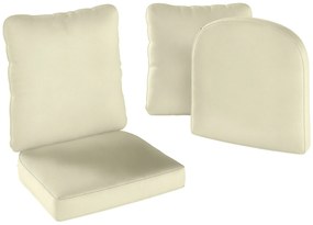Outsunny Set de 2 perne pentru șezut cu spătar, pernă de șezut și de spătar pentru exterior și interior, crem | Aosom Romania