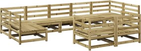 vidaXL Set canapea de grădină, 9 piese, lemn de pin tratat