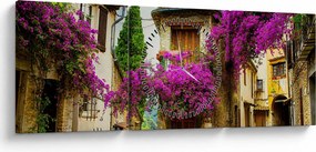 Tablou - Alee mediteraneană leneșă (cu ceas) (90x30 cm)
