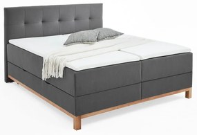 Pat boxspring gri cu spațiu de depozitare 180x200 cm Catania - Meise Möbel