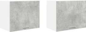 vidaXL Dulap suspendat cu ușă 2 pcs Gri beton și Alb 50 x 31 x 40 cm