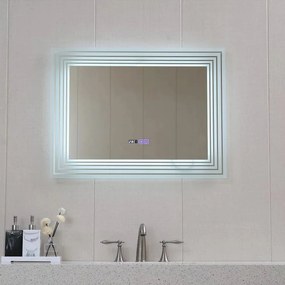 Oglinda cu iluminare si dezaburire Inter Ceramic dreptunghiulara 80x60 cm
