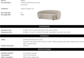 Canapea interior/ exterior design elegant LUX Amore, Lucio sand