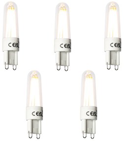 Set 5 becuri Bec LED G9 cu filament 2.5W 240lm 2300K