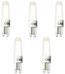Set 5 becuri Bec LED G9 cu filament 2.5W 240lm 2300K