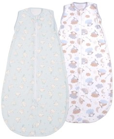 Set 2 saci dormit copii de vara 0-18 luni Kidizi Elefun Blue On A Cloud Pastel, 80 cm, 0.5 tog