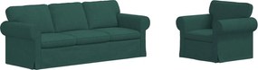 vidaXL Set de canapea 2 pcs Verde închis 215 x 82 x 80 cm țesătură
