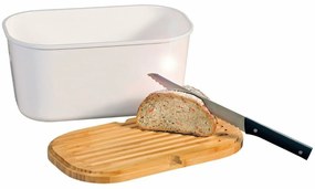 Kesper 58080 Cutie pentru pâine cu tăbliță, albă,37 x 18 x 21,5 cm