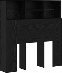 vidaXL Tablă de pat cu sertar cu raft Stejar Negru 100 x 19 x 103,5 cm