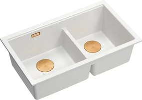 Chiuveta compozit sub blat Quadron Logan 120 alb - cupru 76x45 cm