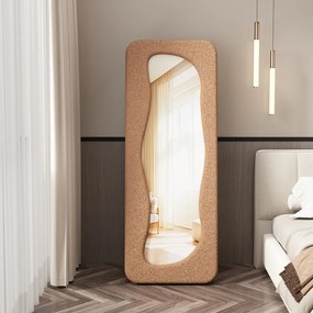 Oglindă decorativa - Montare podea, perete sau montare independenta, cu rama pluș și picior de susținere, 160x60 cm