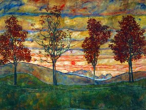 Reproducere Four Trees, Egon Schiele