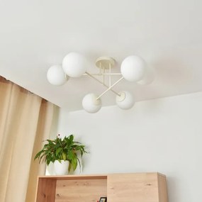 Lustră aplicată MOON, 6xE27/15W/230V, crem