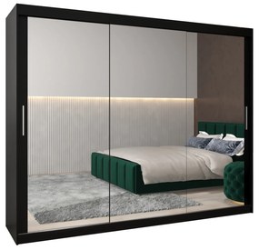 Dulap de haine 250 cm Toki 3 (negru mat + negru mat). 1065116