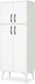 Dulap MDL0101, alb, PAL melaminat, cu 4 usi, 63x35x155 cm