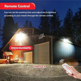 Proiector LED cu Panou Solar și Telecomandă, Rezistent la Apă IP65, 200W