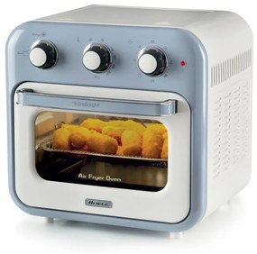 Friteuza cuptor cu aer cald Ariete VINTAGE 4632/05, 1400W, 16 L, Pana la 230°C, Timer, Cos rotativ, Alb/Albastru