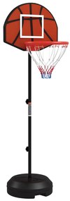 SPORTNOW Coș de Baschet și Stâlp cu Tablă de Darts Magnetică cu Săgeți, Coș de Baschet Reglabil în Înaltime, 38,5x48,5x179 cm, Negru | Aosom Romania