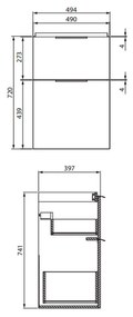 Dulap baie suspendat Cersanit City 50 pentru lavoar, alb 500 mm