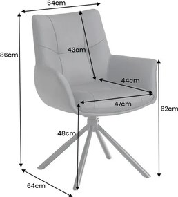 Set de 2 scaune pivotante SIGNATURE piele naturala neagra