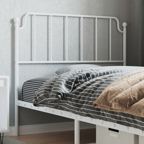vidaXL Tăblie de pat metalică, alb, 107 cm