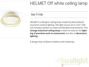 Plafoniera de exterior design VINTAGE/ INDUSTRIAL STYLE HELMET alb antic 71158