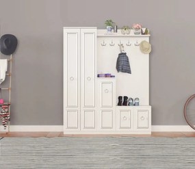 Cuier hol cu pantofar alb Vera Homs 183 x 35 x 150 cm 