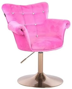 HR804CN scaun Catifea Roz cu Bază Aurie