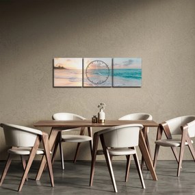 Tablou - Plaja de vis (cu ceas) (90x30 cm)