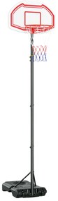 HOMCOM Panou de Baschet cu Înălțime Reglabilă, Bază Umplută și 2 Roți, Panou de Baschet, 70x45x258-314 cm, Roșu | Aosom Romania
