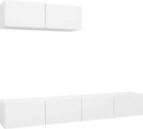 vidaXL Set dulapuri TV, 3 piese, alb, lemn prelucrat